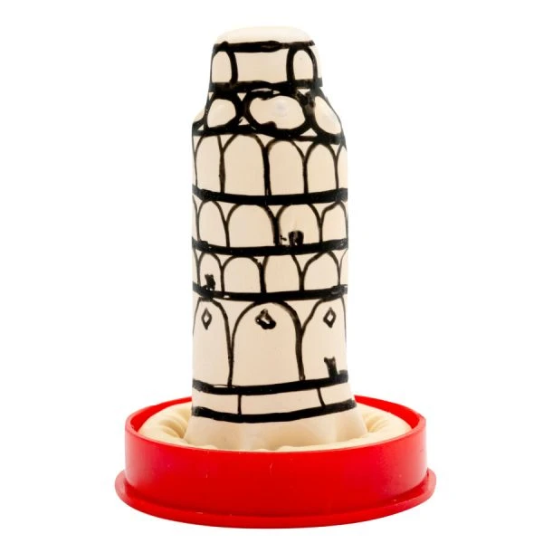 Condomerie Handbeschilderd Nieuwigheidscondoom Pisa-toren
