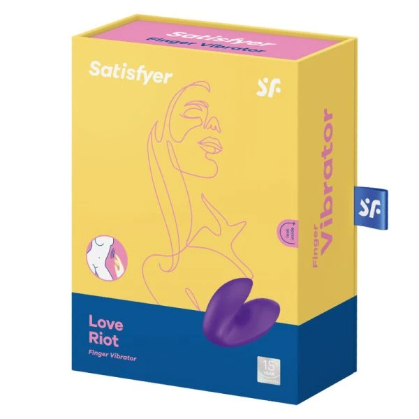 Satisfyer Love Riot Finger Vibrator with 12 Programs, Silicone Satisfyer Love Riot Finger Vibrator with 12 Programs, Silicone