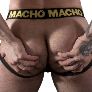 Macho Underwear Jock van geel kunstleer met elastische tailleband Macho Underwear Jock van geel kunstleer met elastische tailleband - Afbeelding 2