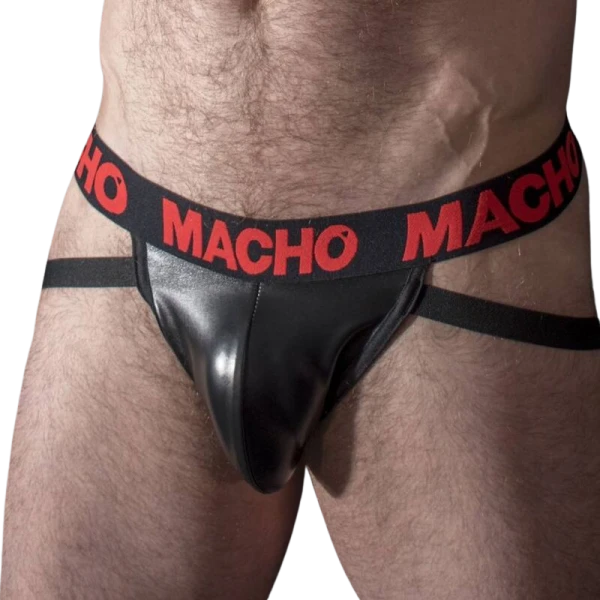 Macho Underwear Jockstrap van kunstleer Rood