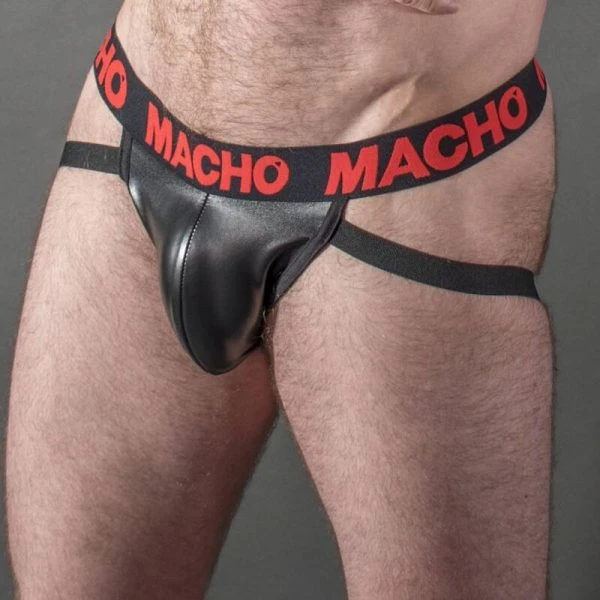 Macho Underwear Jockstrap van kunstleer Rood