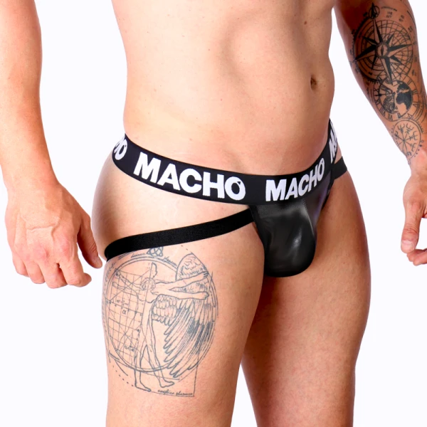 Macho Underwear Jock van zwart kunstleer