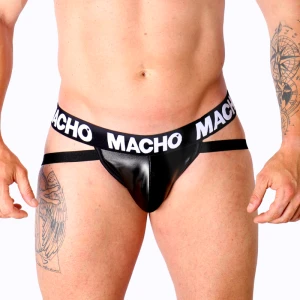 Macho Underwear Jock in Black Faux Leather