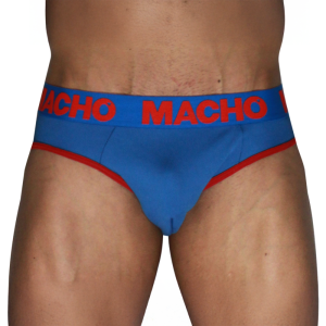 Macho Underwear Heren-Slip Classic Blauw + Rood met Push-up-Cup Macho Underwear Heren-Slip Classic Blauw + Rood met Push-up-Cup - Afbeelding 2