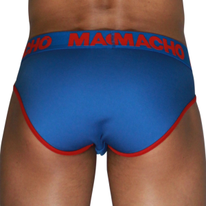Macho Underwear Heren-Slip Classic Blauw + Rood met Push-up-Cup Macho Underwear Heren-Slip Classic Blauw + Rood met Push-up-Cup - Afbeelding 3