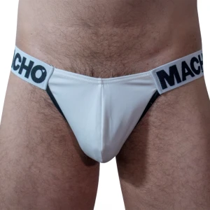 Macho Underwear white brief with side panel and push-up cup