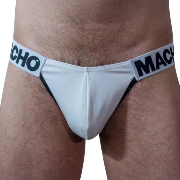 Macho Underwear witte slip met zijpaneel en push-up-cup