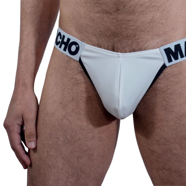 Macho Underwear witte slip met zijpaneel en push-up-cup