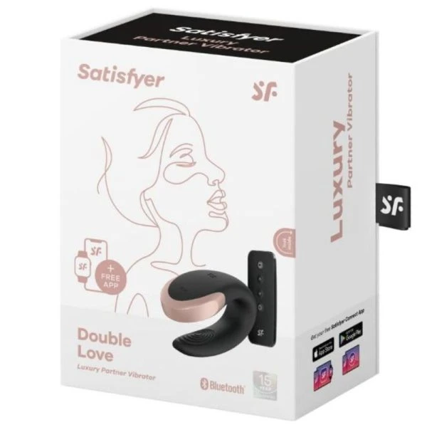 Satisfyer Paarvibrator Double Love Luxury met app-bediening en afstandsbediening Zwart