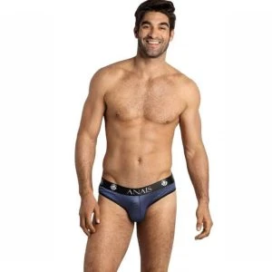 Anais Luxury Lingerie Herren-Slip Naval uit tule met satijnen strepen