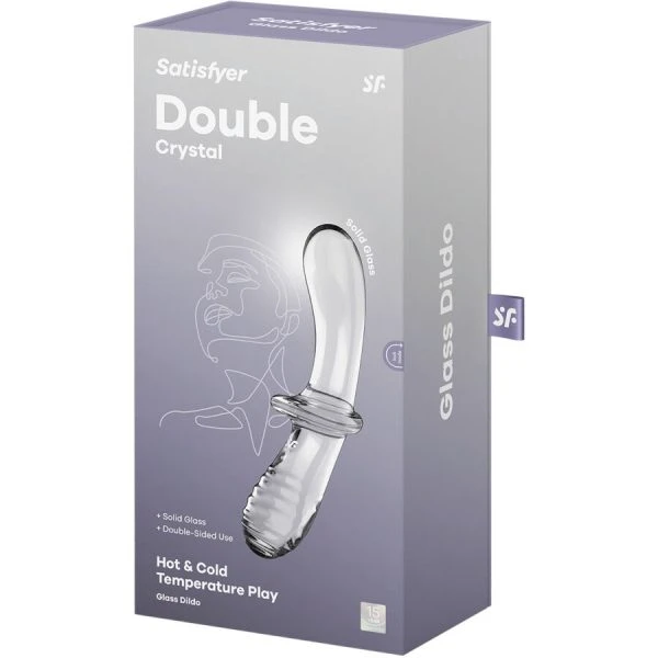Satisfyer Dubbele Kristal Dildo van borosilicaatglas met twee texturen