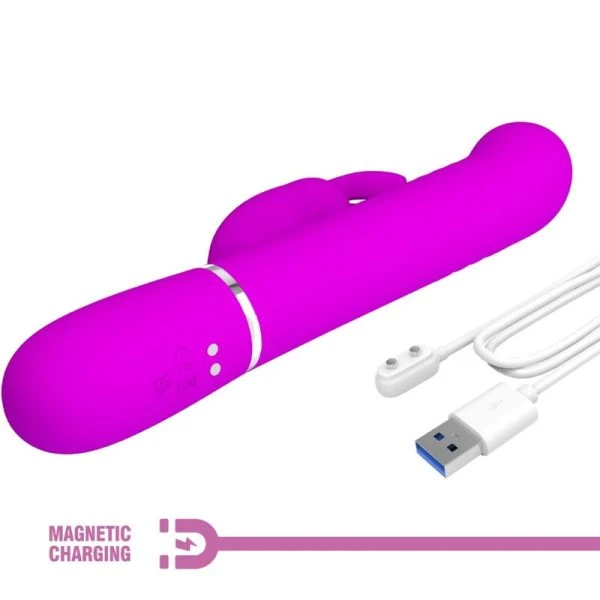 Pretty Love Coale Rabbit Vibrator met Kralen Paars