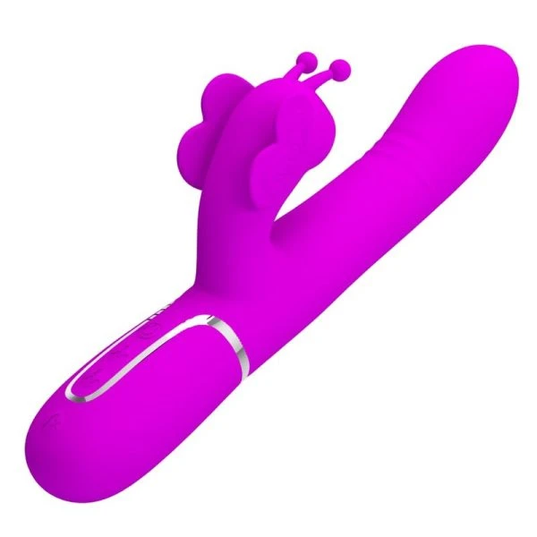 Pretty Love Konijnenvibrator 4 in 1 Vlinder Fuchsia