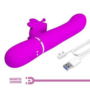 Pretty Love Konijnenvibrator 4 in 1 Vlinder Fuchsia Pretty Love Konijnenvibrator 4 in 1 Vlinder Fuchsia - Afbeelding 9