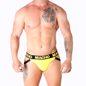 Macho Underwear Jockstrap Lycra Geel met open bil Macho Underwear Jockstrap Lycra Geel met open bil - Afbeelding 5