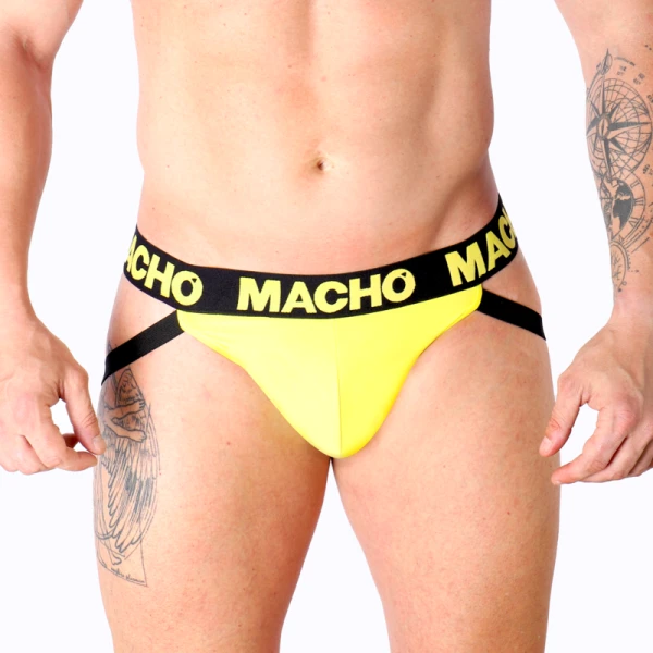 img_187181_2a2449f4261e622899480d3a860cf516_1.png Macho Underwear Jockstrap Lycra Geel met open bil