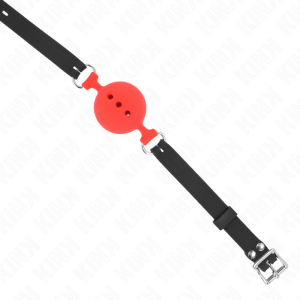 Kink Vollsilicon-Kleppenknevel met Bal Maat L Rood Kink Vollsilicon-Kleppenknevel met Bal Maat L Rood - Afbeelding 4