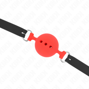 Kink Vollsilicon-Kleppenknevel met Bal Maat L Rood Kink Vollsilicon-Kleppenknevel met Bal Maat L Rood - Afbeelding 5