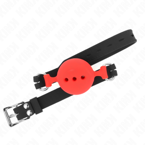 Kink Vollsilicon-Kleppenknevel met Bal Maat L Rood Kink Vollsilicon-Kleppenknevel met Bal Maat L Rood - Afbeelding 3