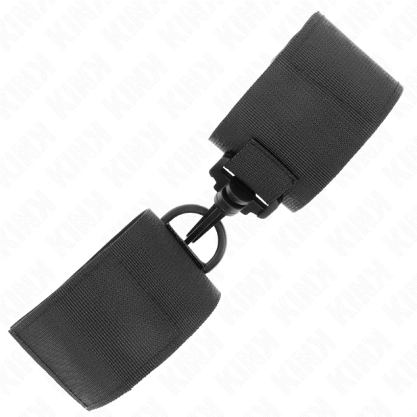 Kink Nylon-Handgelenkfesseln für BDSM, schwarz