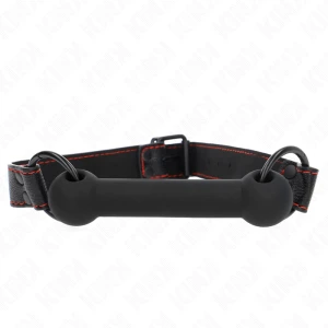 Kink Bone Gag with Faux Leather Strap Black Adjustable