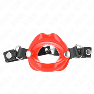 Kink Gag with Red Faux Leather Strap Adjustable