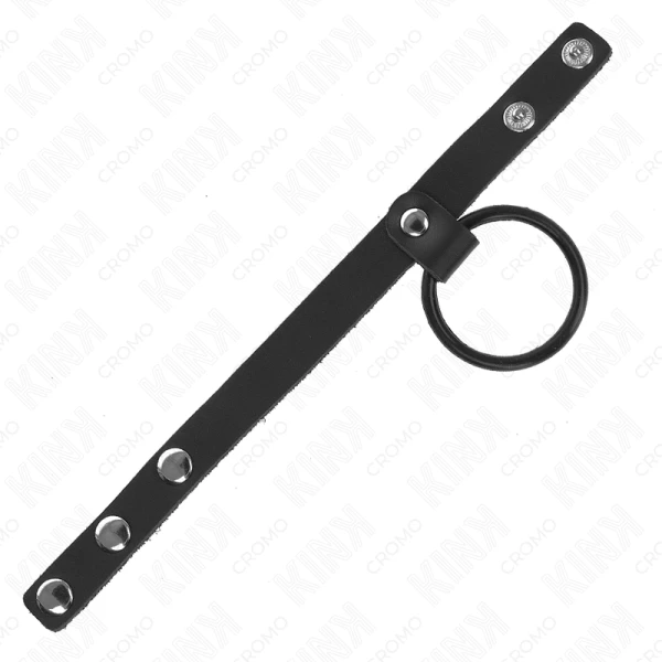 Kink Penisring met siliconenring en leren teelbalband Kink Penisring met siliconenring en leren teelbalband