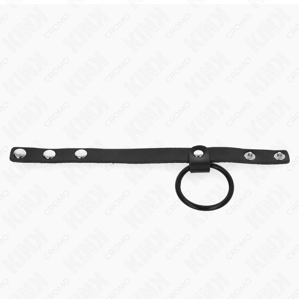 Kink Penisring met siliconenring en leren teelbalband Kink Penisring met siliconenring en leren teelbalband