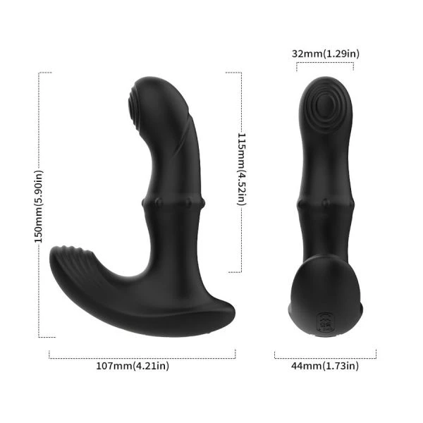 Armony Anale Prostaatvibrator met roterende motor en afstandsbediening Zwart Armony Anale Prostaatvibrator met roterende motor en afstandsbediening Zwart