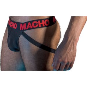 Macho Underwear Jockstrap MX26X2 Zwart/Rood halfdoorzichtig Macho Underwear Jockstrap MX26X2 Zwart/Rood halfdoorzichtig - Afbeelding 2