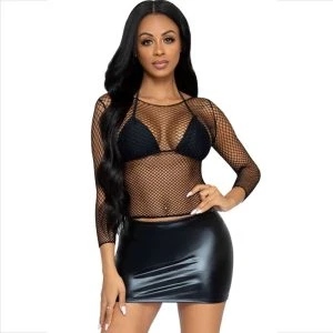 Leg Avenue Netztop voor dames in zwart en blauw