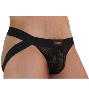 Burn Jockstrap Jock Lingerie Zwart met glansdetails Burn Jockstrap Jock Lingerie Zwart met glansdetails - Afbeelding 2