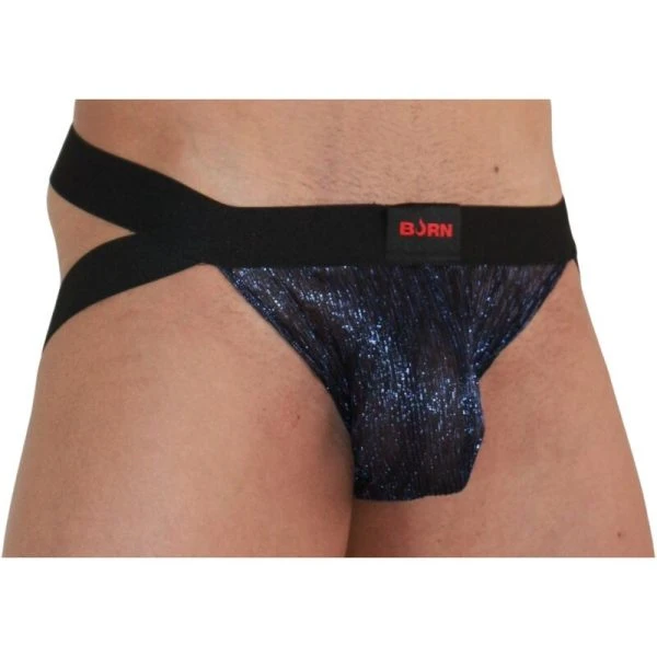 Burn Jockstrap glanzend Blauw/Zwart voor mannen