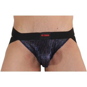 Burn Jockstrap glanzend Blauw/Zwart voor mannen Burn Jockstrap glanzend Blauw/Zwart voor mannen - Afbeelding 1