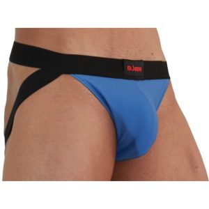 Burn Jockstrap 008 in Blauw en Zwart voor Mannen Burn Jockstrap 008 in Blauw en Zwart voor Mannen - Afbeelding 2