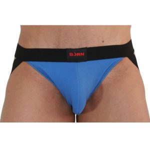 Burn Jockstrap 008 in Blauw en Zwart voor Mannen Burn Jockstrap 008 in Blauw en Zwart voor Mannen - Afbeelding 1