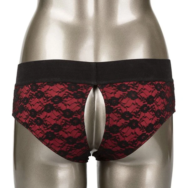 Calexotics Scandal Crotchless Panty Set met siliconen dildo