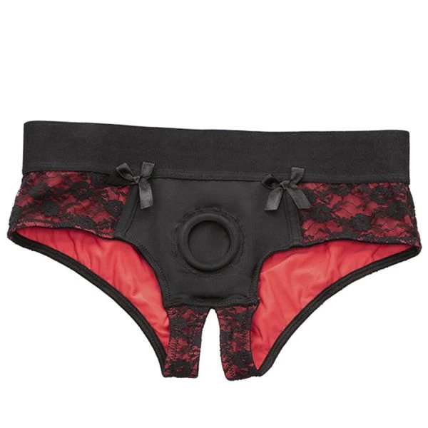Calexotics Scandal Crotchless Panty Set met siliconen dildo