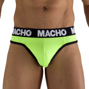 Macho Underwear Stringtanga met dubbele steunbanden, fluorescerend geel Macho Underwear Stringtanga met dubbele steunbanden, fluorescerend geel - Afbeelding 2