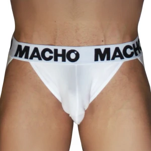 Macho Underwear Jockstrap Mx29bl with double support straps, white