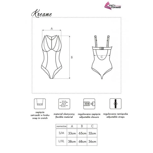 Livco Corsetti Fashion Body van zwarte tule met kant