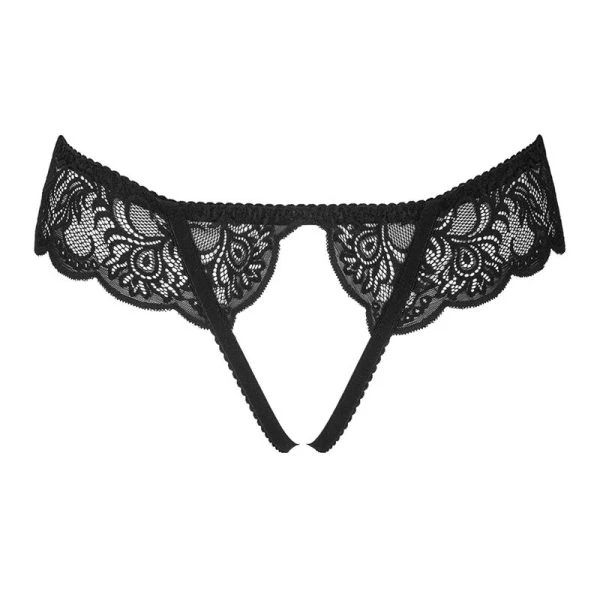Livco Corsetti Fashion Slip met kruisopening en kant zwart Livco Corsetti Fashion Slip met kruisopening en kant zwart