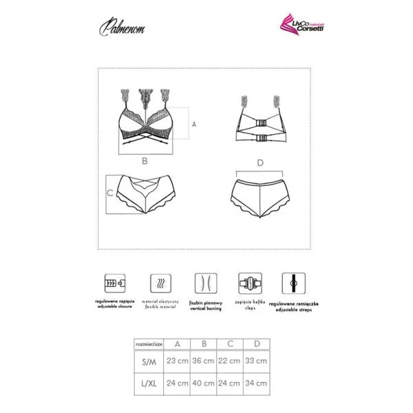 Livco Corsetti Fashion BH-Set Palmenom LC 90614 met kant en transparante stof Livco Corsetti Fashion BH-Set Palmenom LC 90614 met kant en transparante stof