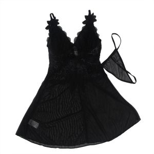 Subblime Babydoll van tule met kant en bloemdetail Subblime Babydoll van tule met kant en bloemdetail - Afbeelding 3