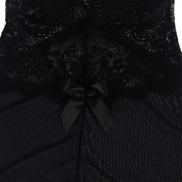 Subblime Babydoll van tule met kant en bloemdetail Subblime Babydoll van tule met kant en bloemdetail