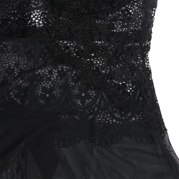 Subblime Babydoll van tule met kant en bloemdetail Subblime Babydoll van tule met kant en bloemdetail