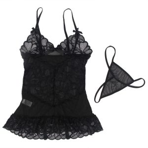 Subblime Babydoll met transparante kant en bloemenprint Zwart Subblime Babydoll met transparante kant en bloemenprint Zwart - Afbeelding 7