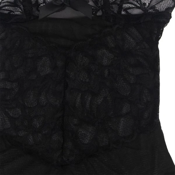 Subblime Babydoll met transparante kant en bloemenprint Zwart