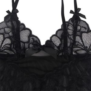 Subblime Babydoll met transparante kant en bloemenprint Zwart Subblime Babydoll met transparante kant en bloemenprint Zwart - Afbeelding 8