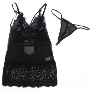 Subblime Babydoll met transparante kantstof en verstelbare bandjes Zwart Subblime Babydoll met transparante kantstof en verstelbare bandjes Zwart - Afbeelding 6